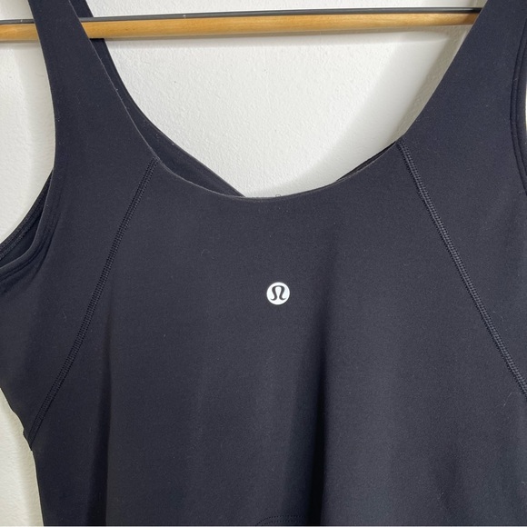 Lululemon Align Tank Top Black Cropped Size 12 Longline Sport Bra - Picture 10 of 13